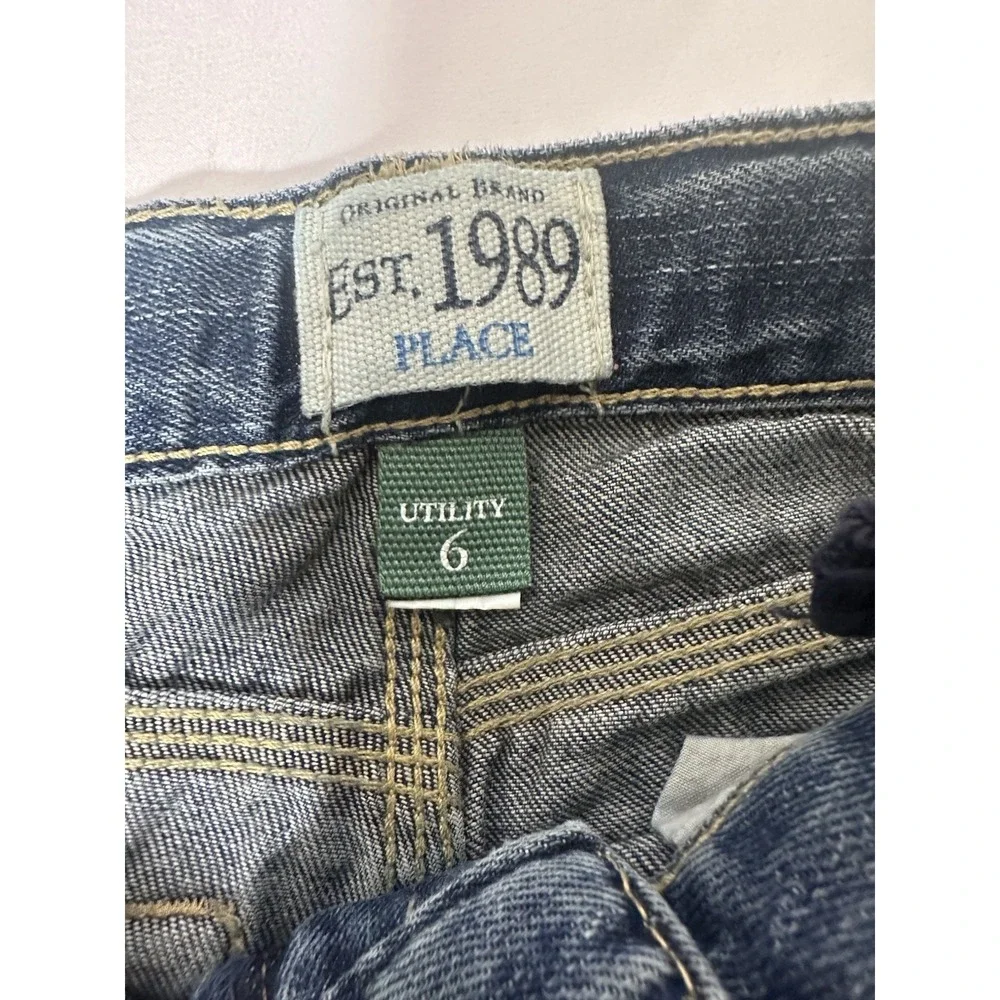 The Children's Place Boys Size 6 Utility Carpenter Jeans Blue Denim Est 1989
